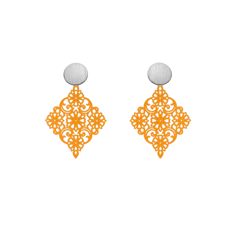 Orange Ohrringe mit Ohrstecker aus Silber aus der Tahiti Kollektion von Romy North