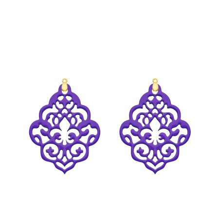 Violette Anhänger für Ohrringe mit Wechselsystem mit Ornamenten von Romy North