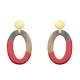 Rote Ohrringe oval mit vergoldetem Silber mit Hornanhänger aus der Banwa Kollektion von Romy North