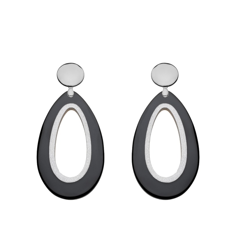 Ohrringe aus Horn in Schwarz mit Silberstecker aus der Calala Kollektion von Romy North