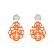 Hängende Ohrringe aus Horn in Orange mit echte Silberstecker von Romy North