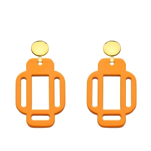 Orange eckige Ohrringe aus Horn