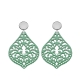 Ohrringe grün aus Horn mit Ornamente mit Silberstecker von Romy North