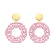 Ohrringe rosa in runder Form aus Horn mit Wechselsystem in Gold von Romy North