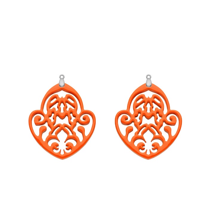 Horn Anhänger Orange für Ohrringe mit Wechselsystem aus Silber