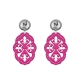 Ohrringe Pink mit Ornamenten und Ohrstecker Münze aus Silber