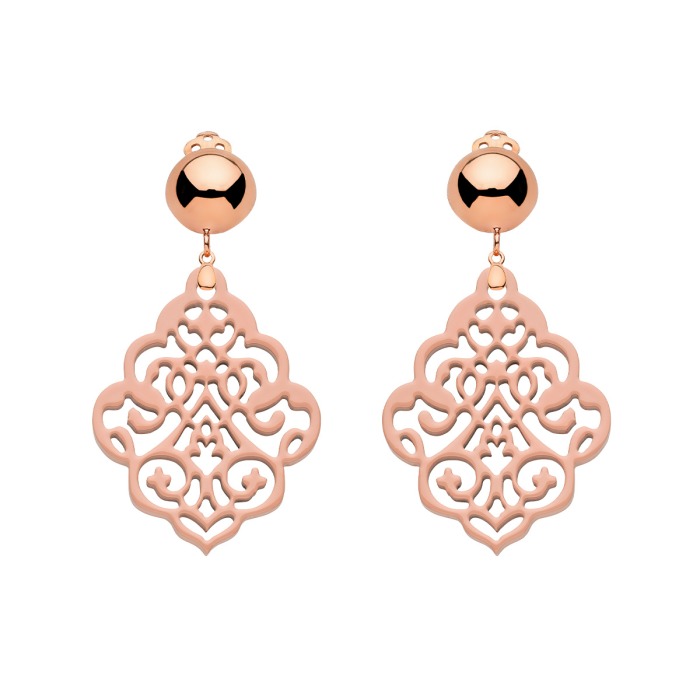 Ohrringe Horn Ohrclips Rosegold in Nude von Romy North