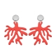 Korallen Ohrringe aus Horn in Rot mit runde Ohrstecker Silber