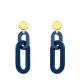 Glieder Ohrringe in Blau aus Horn mit Ohrstecker Gold