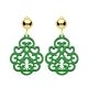 Ohrclips Grün mit Gold aus Horn Ornamente von Romy North