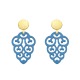 Ohrringe Tracht in Blau mit Ornamente mit Ohrstecker Gold von Romy North