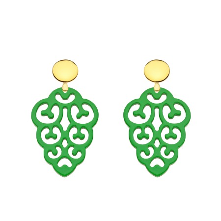 Ohrringe Tracht aus Horn in Grün in Tropfenform aus der Korsika Kollektion von Romy North