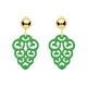 Ohrclips Grün mit Gold und Ornamenten aus Horn aus der Korsika Kollektion von Romy North